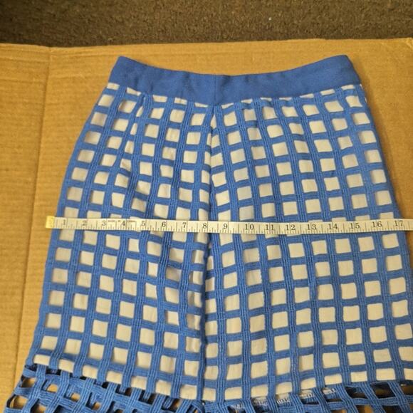 Champagne & Strawberries Windowpane Fishtail Skirt S Mermaid Corporate Siren - Picture 3 of 8